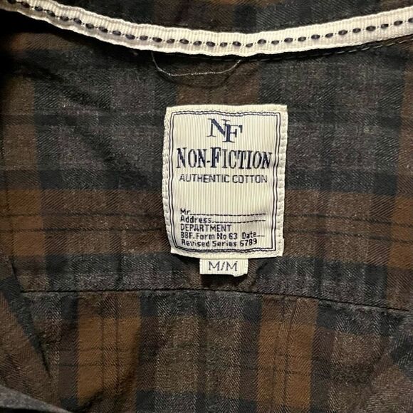 Non Fiction Plaid Button Down Shirt Size M - Picture 5 of 5